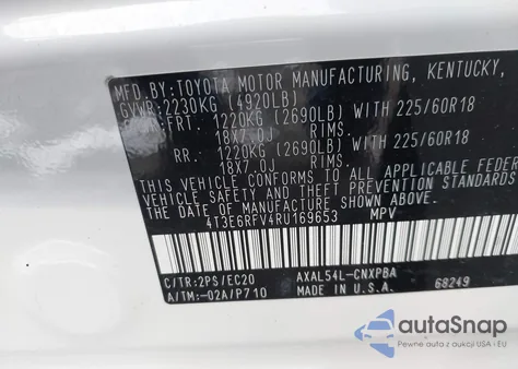 2024 Toyota Rav4 Hybrid Xse из США, поврежденный, VIN 4T3E6RFV4RU169653